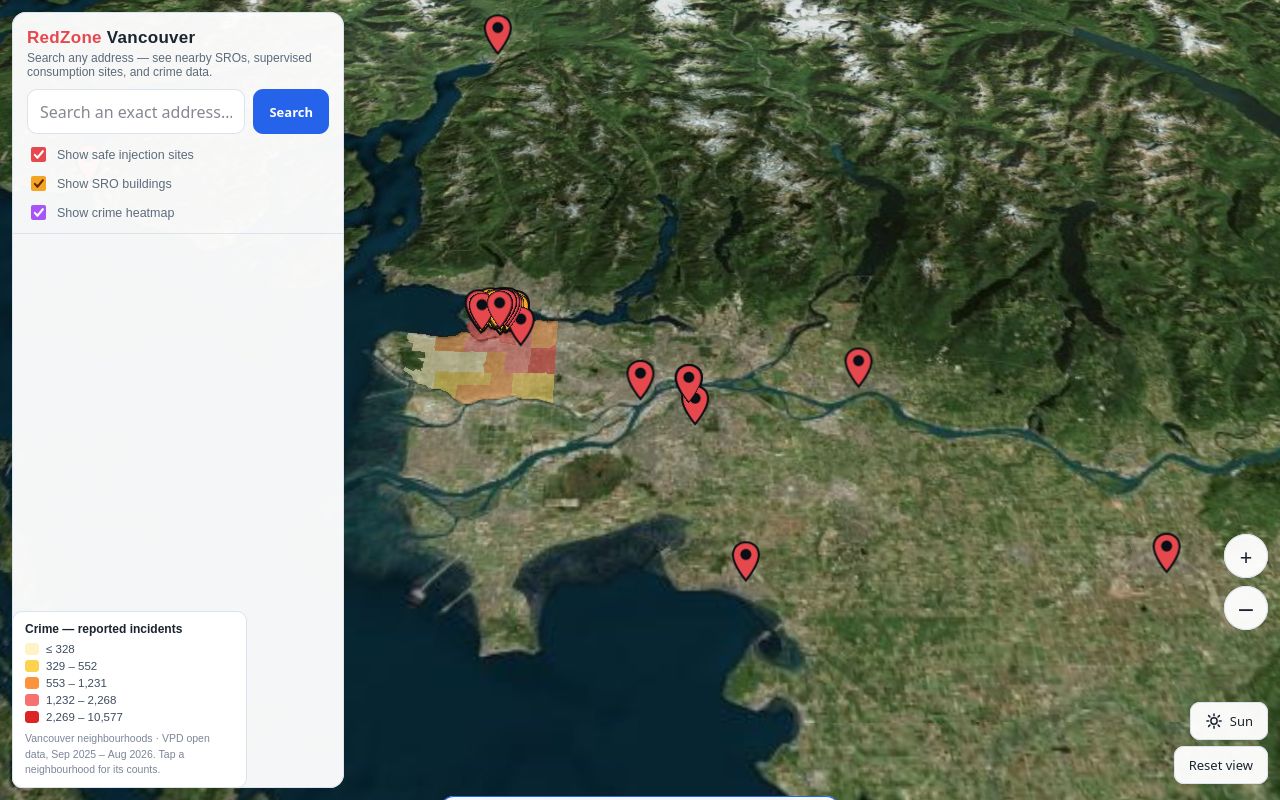 RedZoneVancouver — buyer due-diligence map preview
