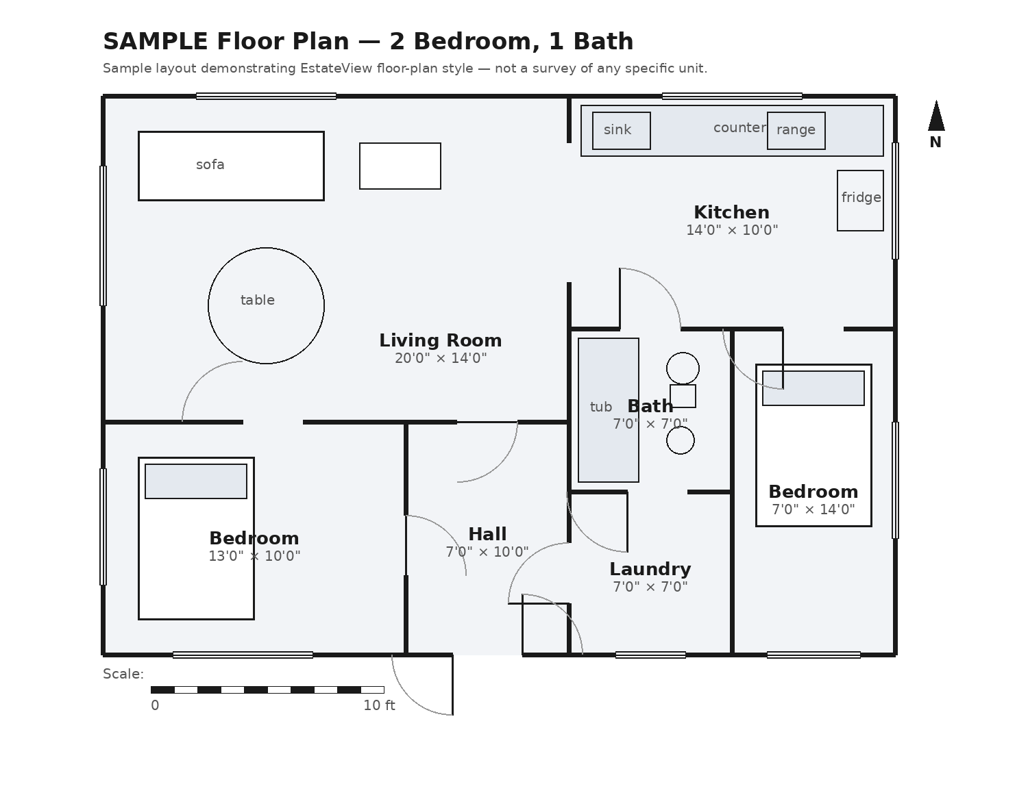Sample 2D floor plan by EstateView Media